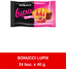 BONUCCI LUPIX - Prajitura chec cu crema de capsuni 40g x 24