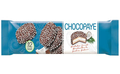 Paradise CHOCO PAYE – Biscuiti cu Marshmallow, Cocos si Glazura Cacao & Lapte – 216g x 12