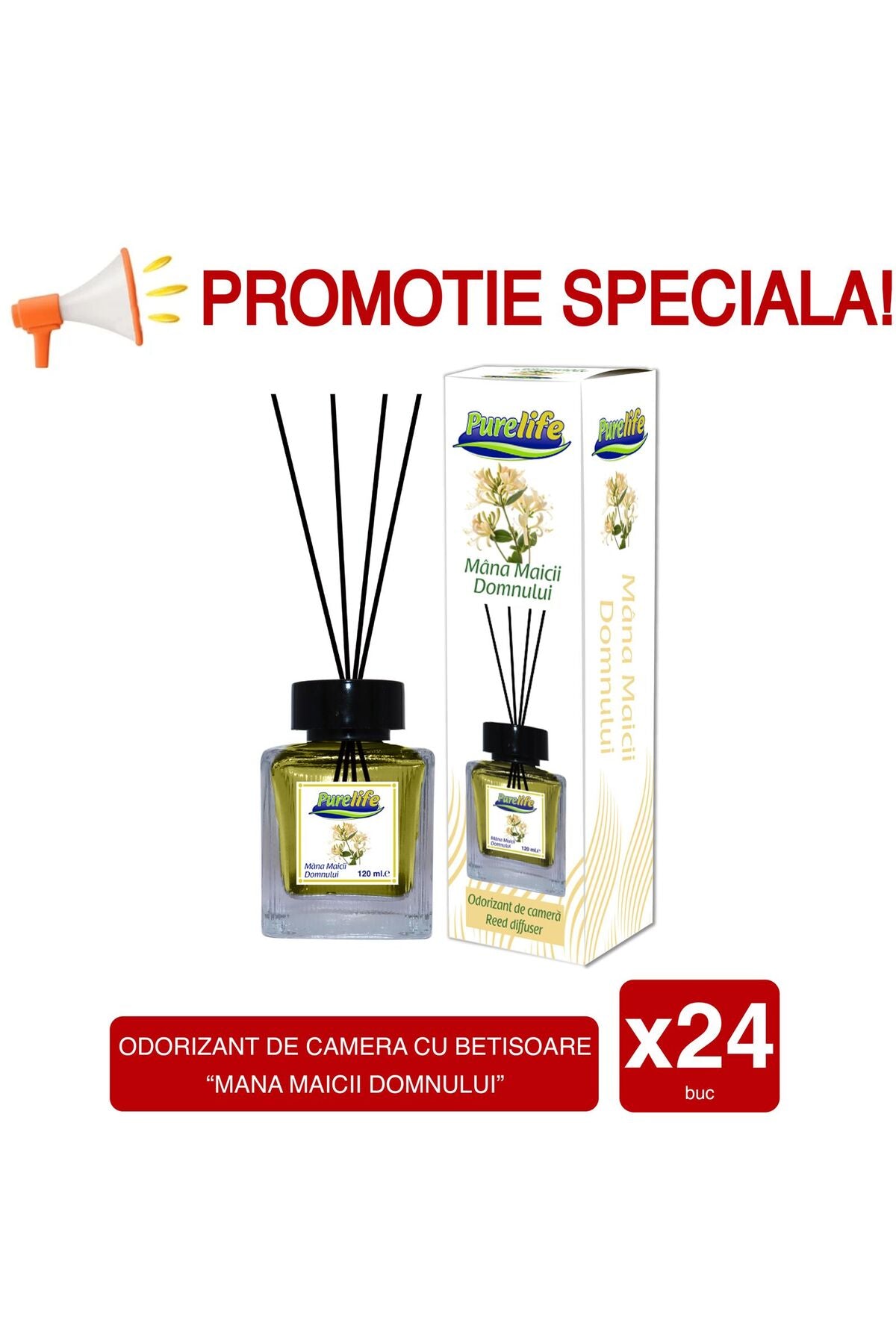 Reed Diffuser 120ml - Hand of the Virgin Mary (Honeysuckle) 24x