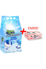 Detergent Pudră 9kg White + Șervețele 64 buc Struguri Cadou