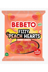 Bomboane gumate acrișoare cu aromă de piersică Fizzy Peach Rings 150g