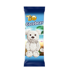 TIO COCOBEAR - Prajitura ursulet cu glazura de ciocolata alba si fulgi de cocos 50g x 24 bucati