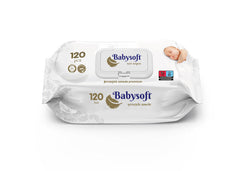 BABY SOFT Servetele umede pentru copii cu capac 120 buc premium
