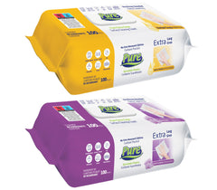 Pachet Promo Servetele umede pentru suprafete PURE 100buc/pachet - set 2 bucati diverse sortimente
