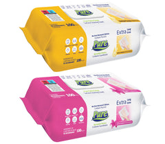 Pachet Promo Servetele umede pentru suprafete PURE 100buc/pachet - set 2 bucati diverse sortimente
