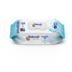BABY SOFT Servetele umede pentru copii cu capac 120 buc sensitive