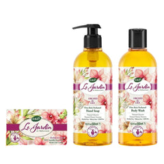 Dalan Set Le Jardin Orchid - Lily: Săpun Solid, Lichid și Gel de Duș cu Aromă de Orhidee și Crin