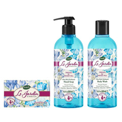Dalan Set Le Jardin Freesia - Sweet Pea: Săpun Solid, Săpun Lichid și Gel de Duș cu Aromă Florală