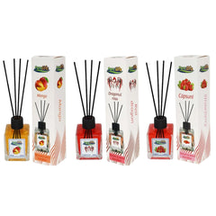 PureLife Odorizant cameră cu bețișoare – 120ml, Set 3 arome (Mango, Dragonul Roșu, Căpșuni)
