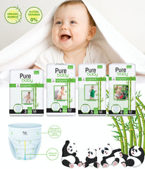 PURE BABY Organic Bamboo scutece Nr. 5 junior (11-20 kg), 40 buc