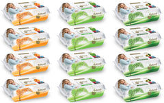 Set 12 pachete Servetele umede Babysoft 120buc./pachet mix