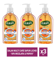 Dalan Multicare sapun lichid Papaya - set 3 bucati