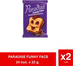 PARADISE - FUNNY FACE Cacao Cream Sandwcih Biscuit 22g x 24