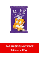 PARADISE - FUNNY FACE, sandviș cu biscuiți cu cremă de vanilie 22g x 24