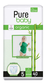 PURE BABY Organic Bamboo scutece Nr. 5 junior (11-20 kg), 40 buc