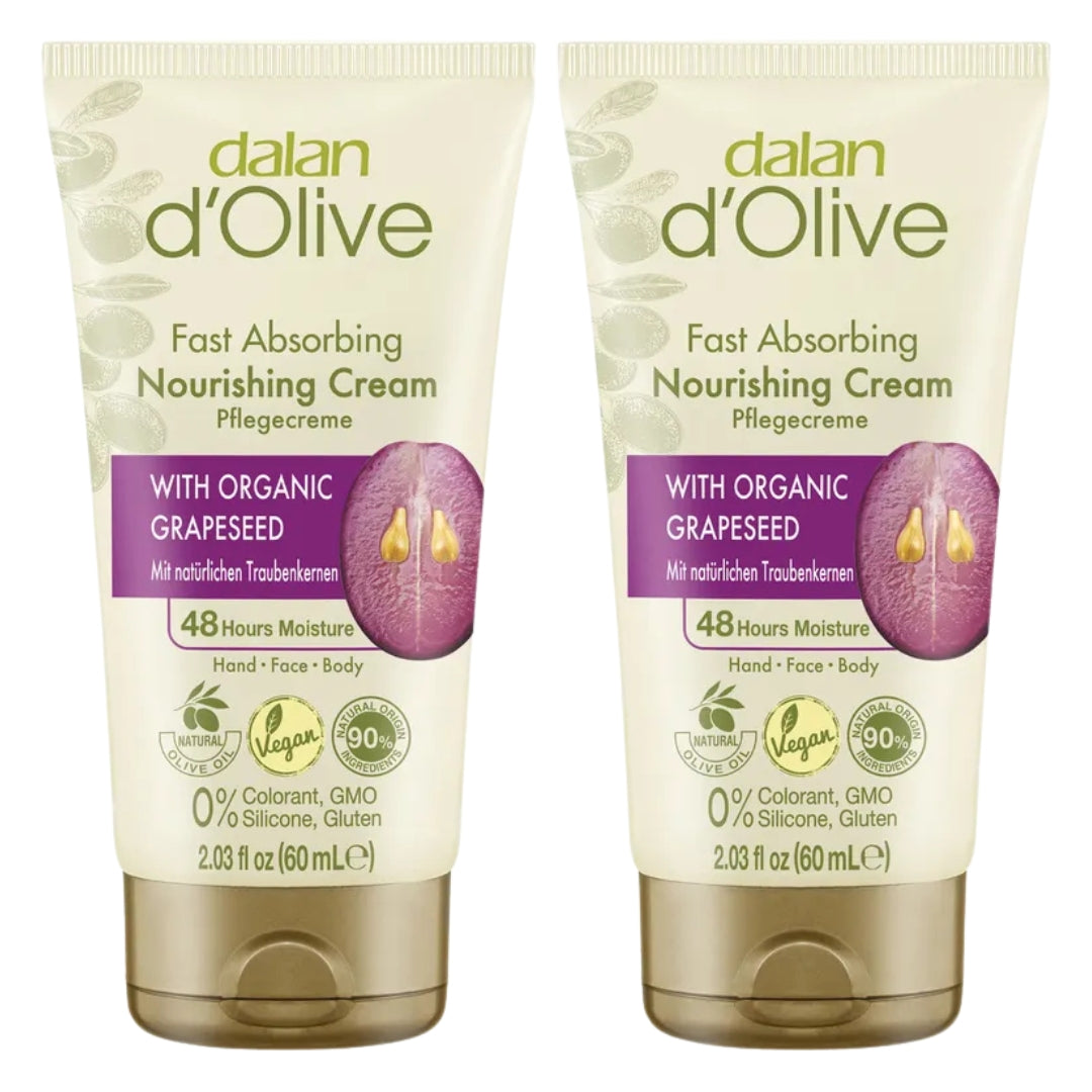 Dalan Set 2 x Dalan d’Olive – Cremă de mâini cu extract de struguri – 60 ml