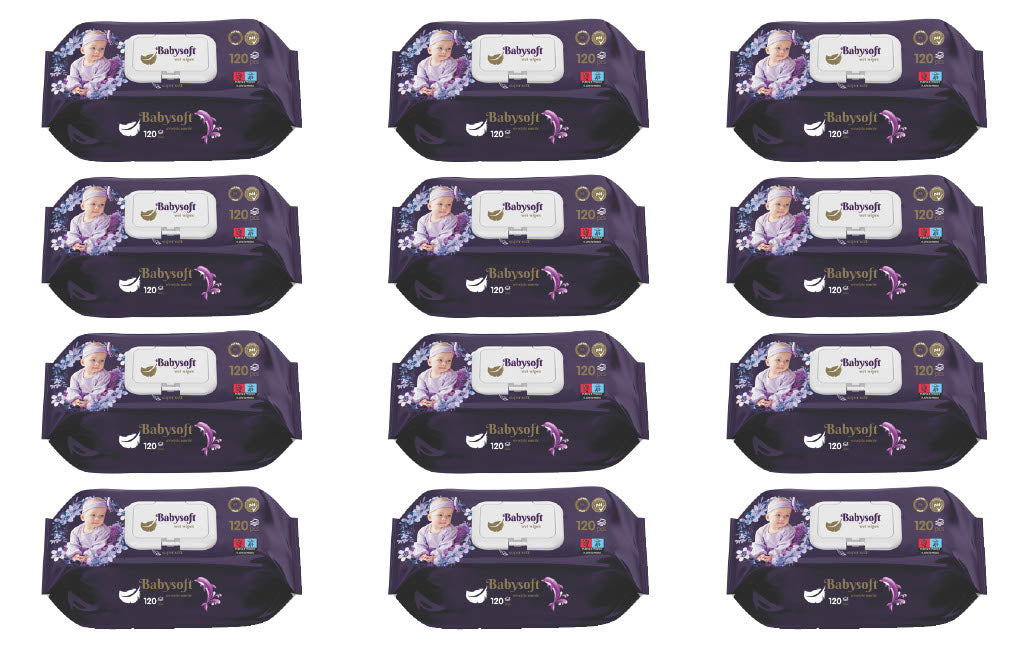 Pachete Promo Servetele umede BABYSOFT mov (12 buc/bax)