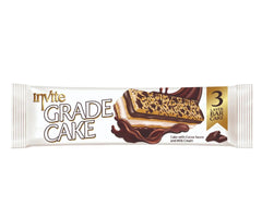 INVITE GRADE CAKE – Prajitura 3 straturi cu glazura de cacao, crema de lapte si sos de cacao 50g x 24 bucati