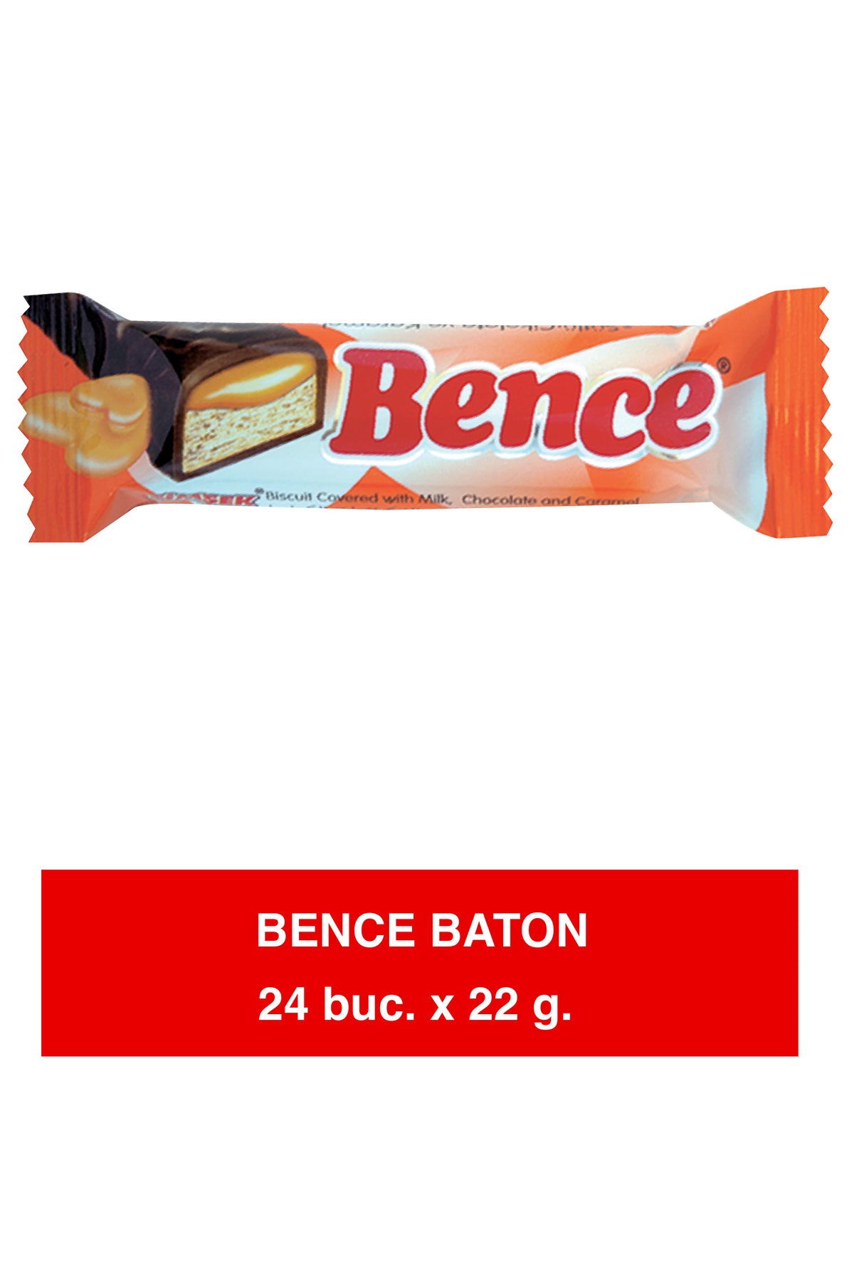 Bence Baton – Biscuit with Caramel and Milk Chocolate – 22g x 24