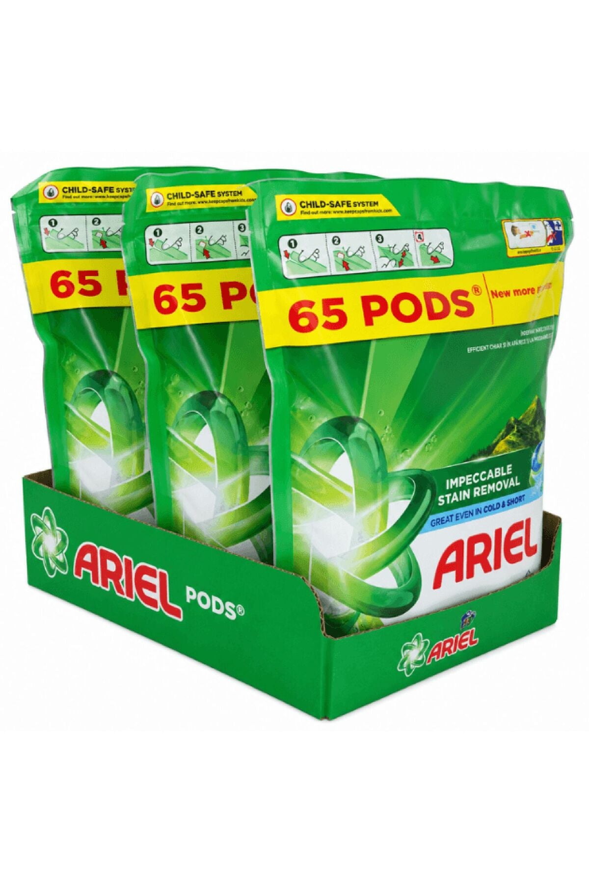 Mountain Spring All-in-1 Pods Laundry Detergent Capsules - 195 Washes (3 x 65 Pack Mega Pack)