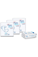Set 3x Pure Med ECO M scutece adult, 54 buc + 1x șervețele umede igienice Pure Med, 50 buc