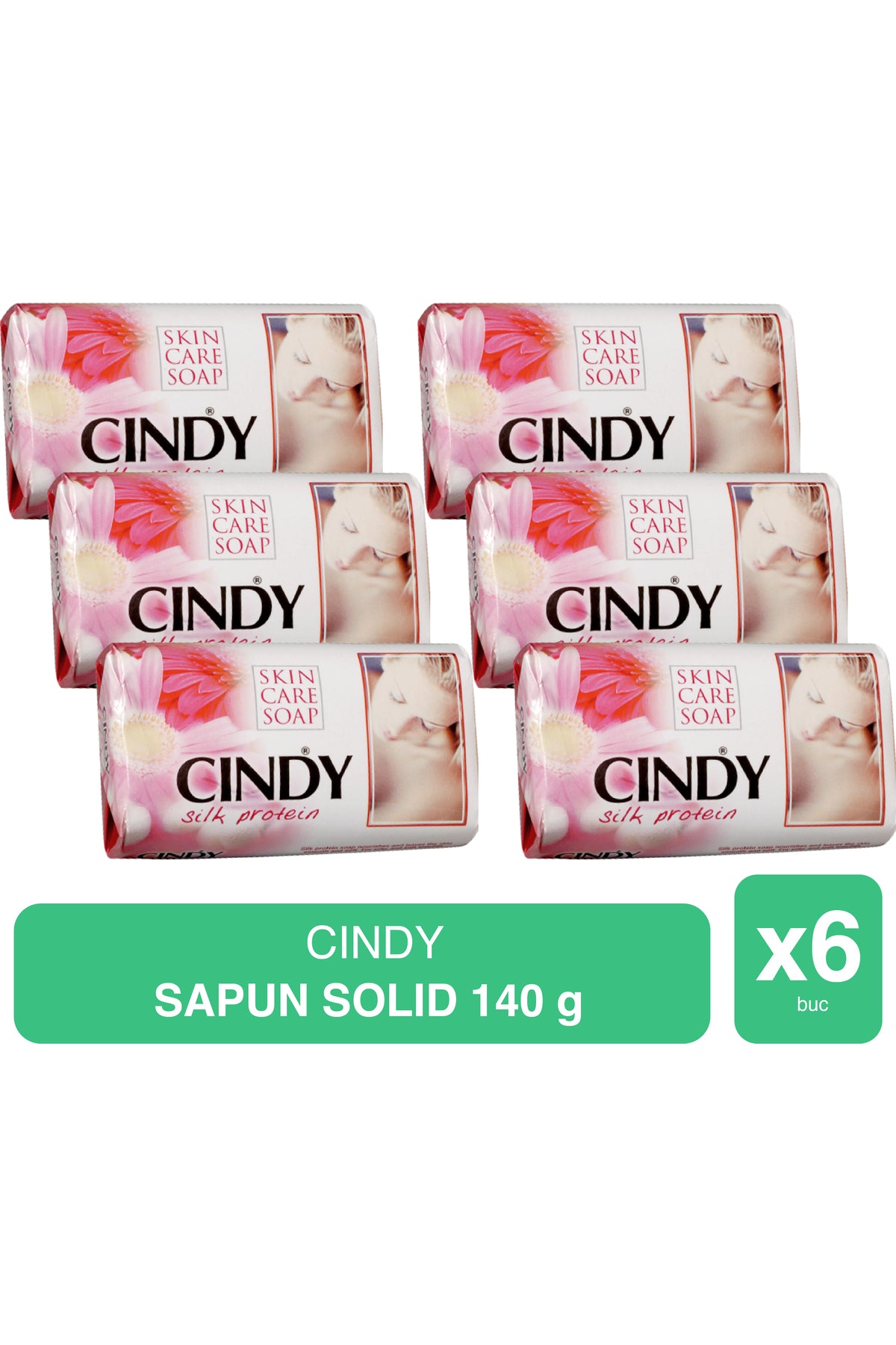 Cindy – Solid Soap with Silk Proteins – 140g x 6
