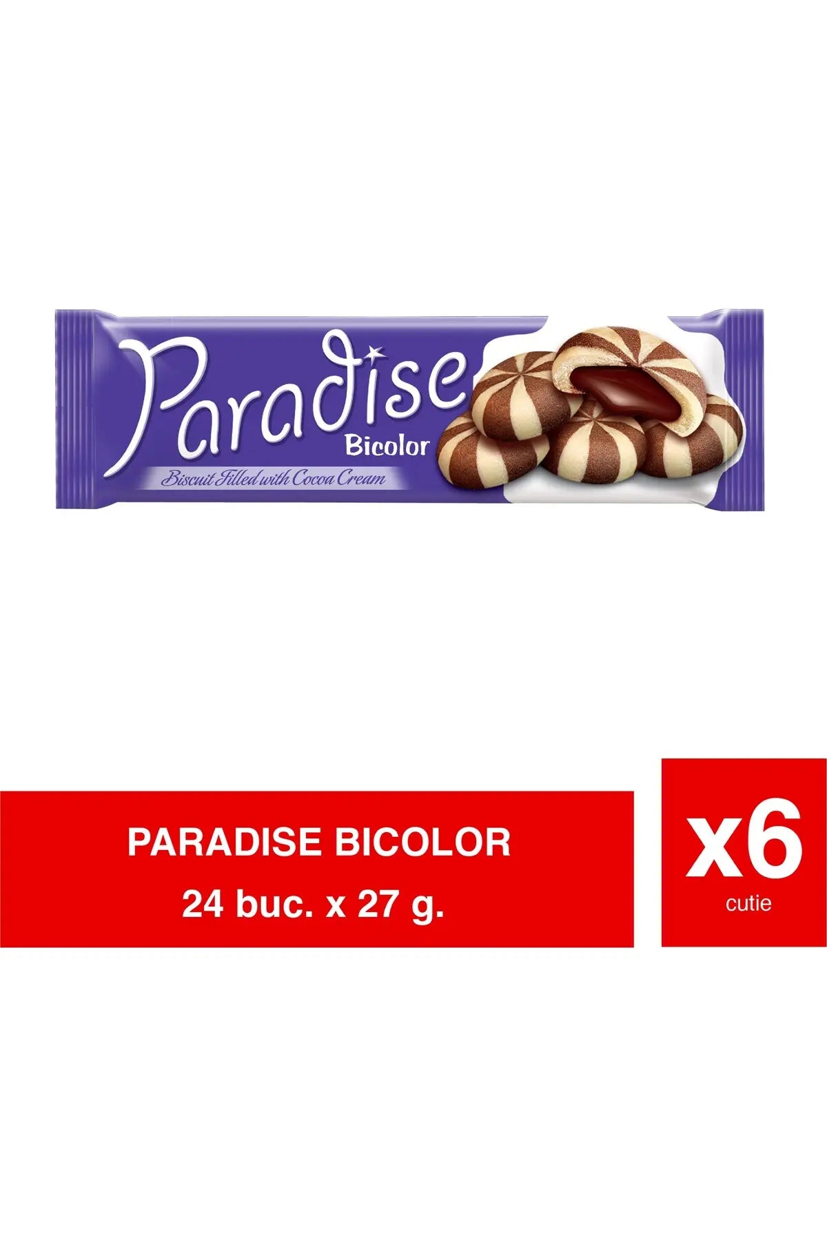 Biscuiți Bicolori cu Cremă de Cacao – 6 x 24 x 27g | Gustare Crocantă cu Umplutură Fină