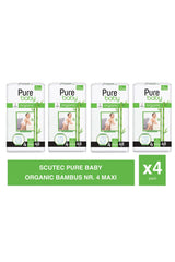 PureBaby Set of 4× Bamboo Diapers No. 4