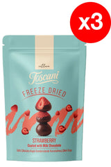 Toscani Premium Căpșuni Liofilizate Înghețate în Ciocolată – Multipack 3x80g (240g Total)