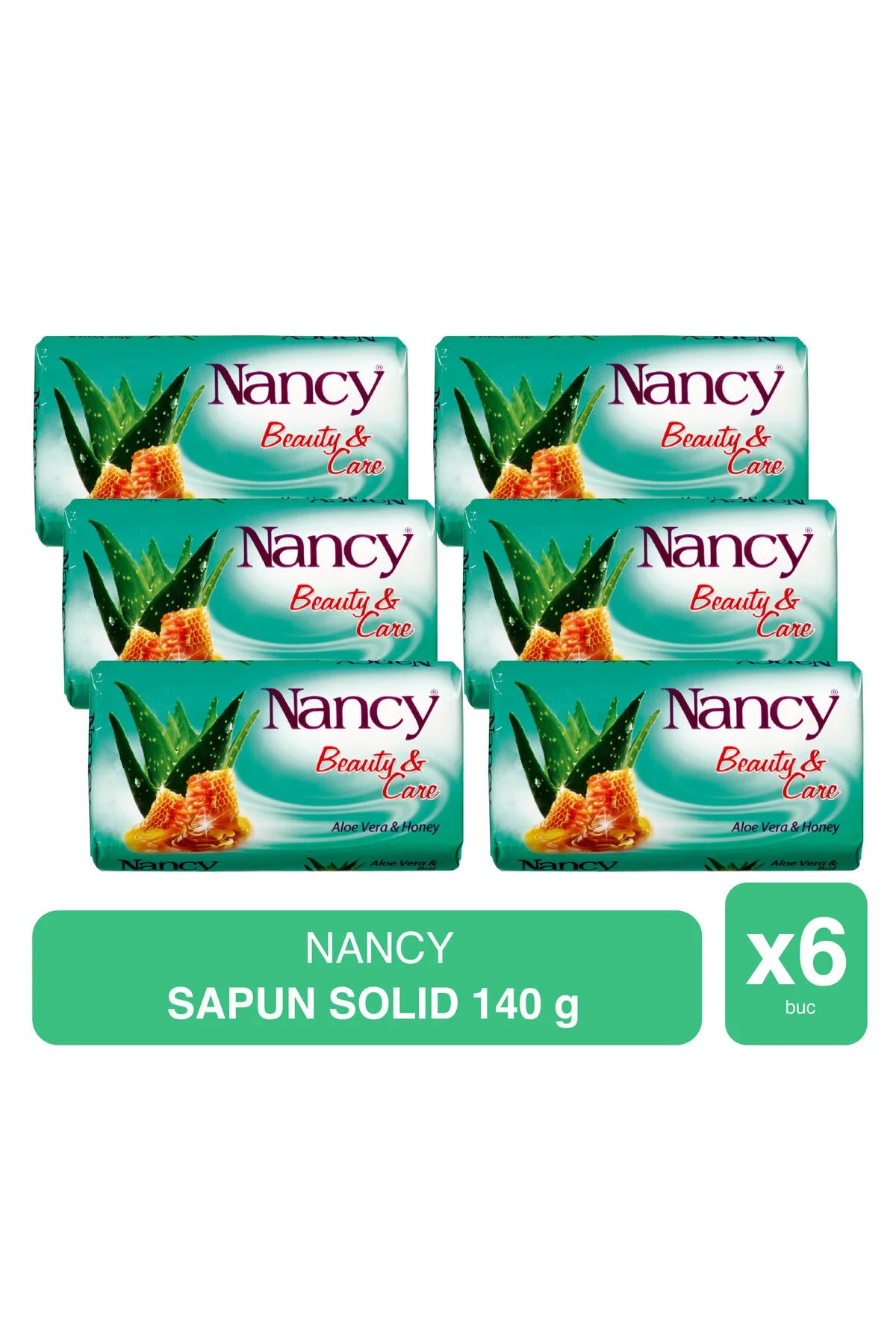 Nancy – Săpun Solid cu Aloe Vera și Miere – 140g x 6