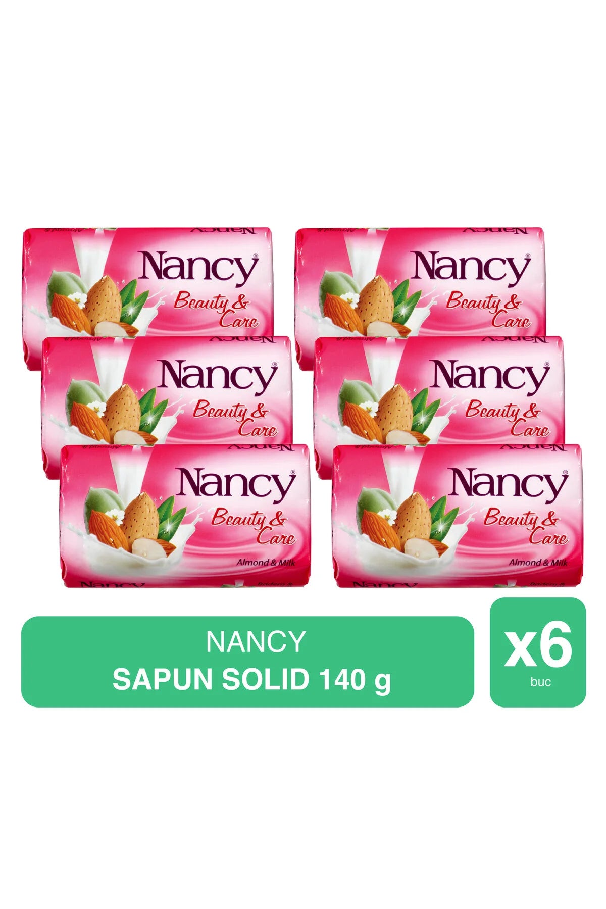Nancy – Săpun Solid cu Lapte de Migdale – 140g x 6