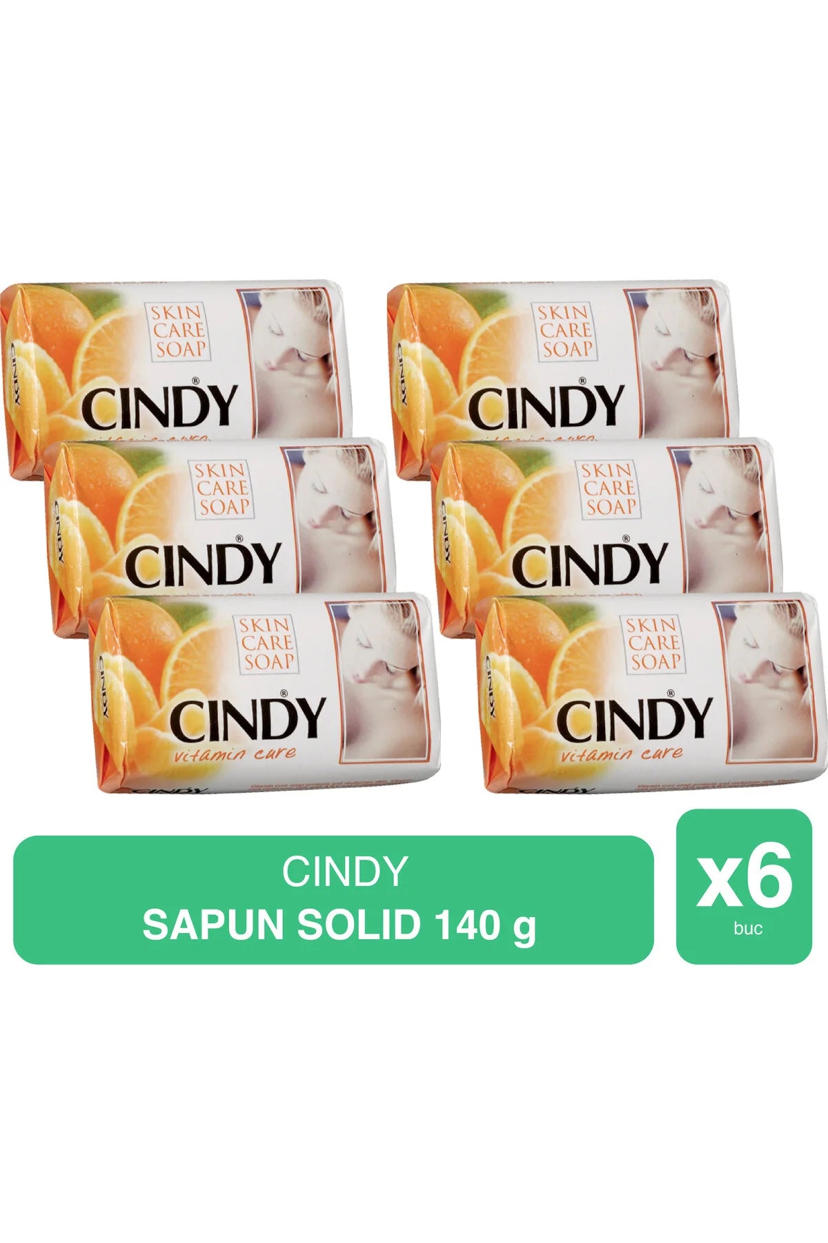 Cindy – Vitamin Care Solid Soap – 140g x 6