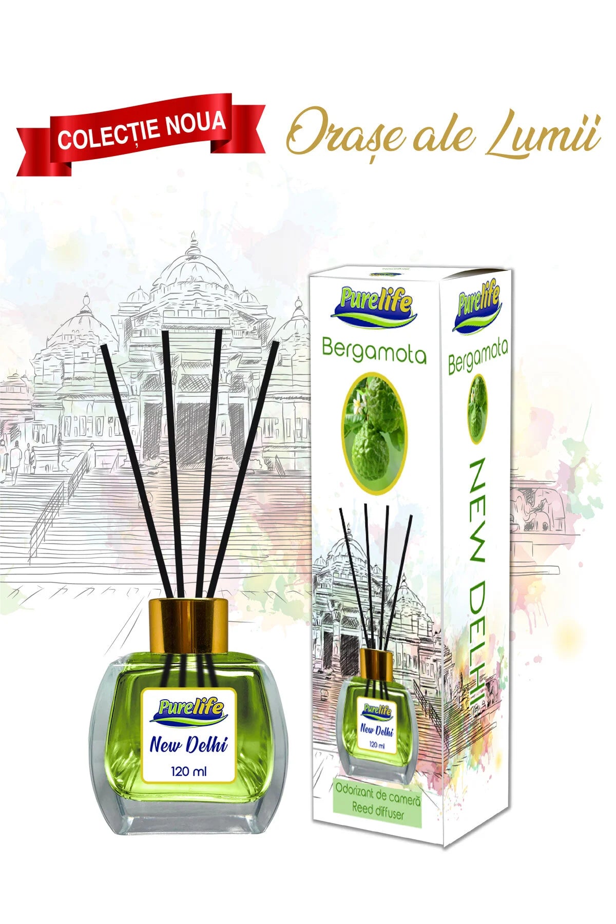 Parfum de cameră Pure Life New Delhi cu bergamotă 120 ml