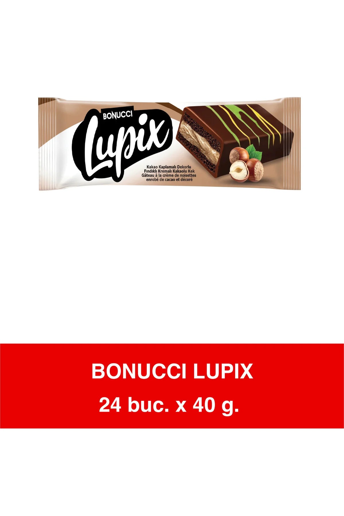 Lupix Cake Hazelnut 40g x 24 Bucăți