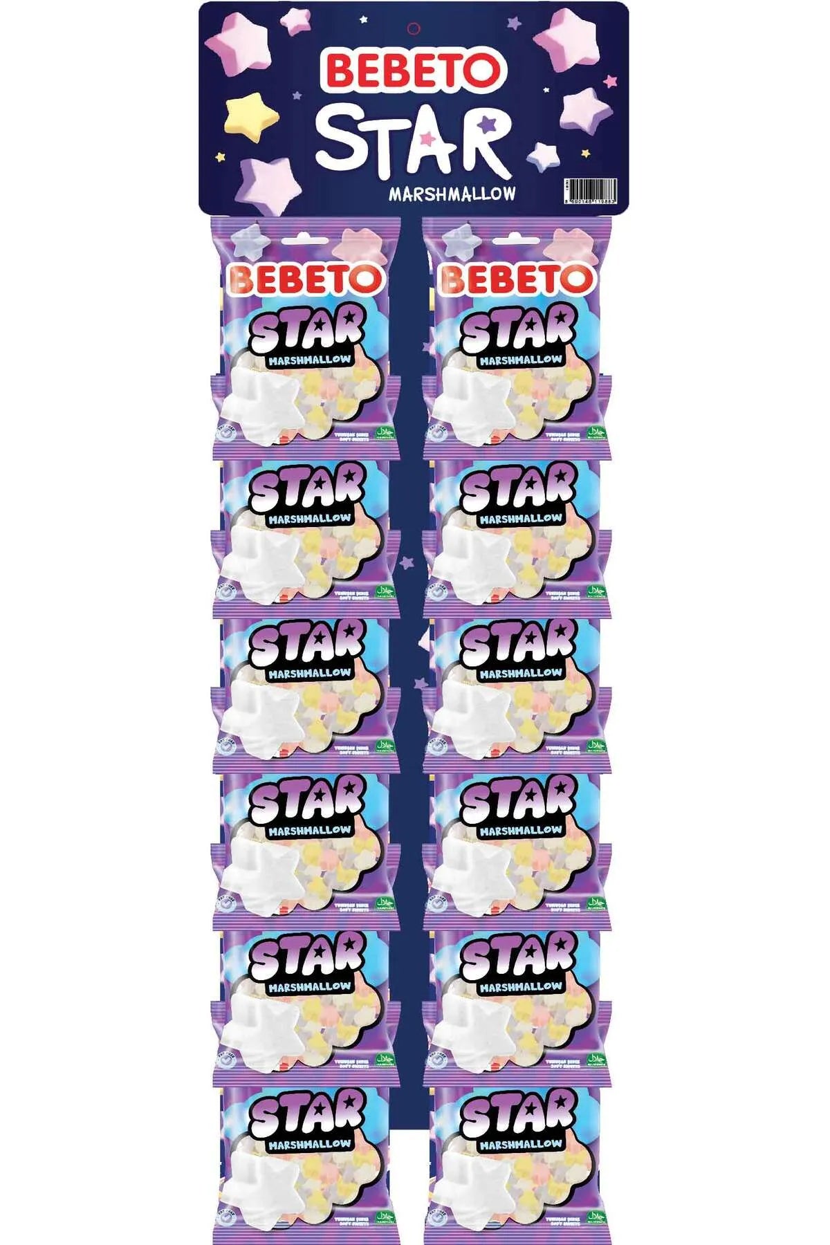 Star Marshmallow – Bezele Pufoase Forma de Stea – 6 x 12 x 30g