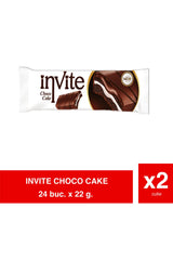 INVITE CHOCO CAKE – Cake with Cocoa Glaze and Milk Cream – 22g x 24 x 2 Pack