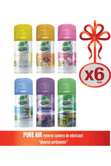Pure air 6 x Room Spray Set – Lavender, Spring Holiday, Magnolia, Home Flower, Fresh Linens – 210 ml
