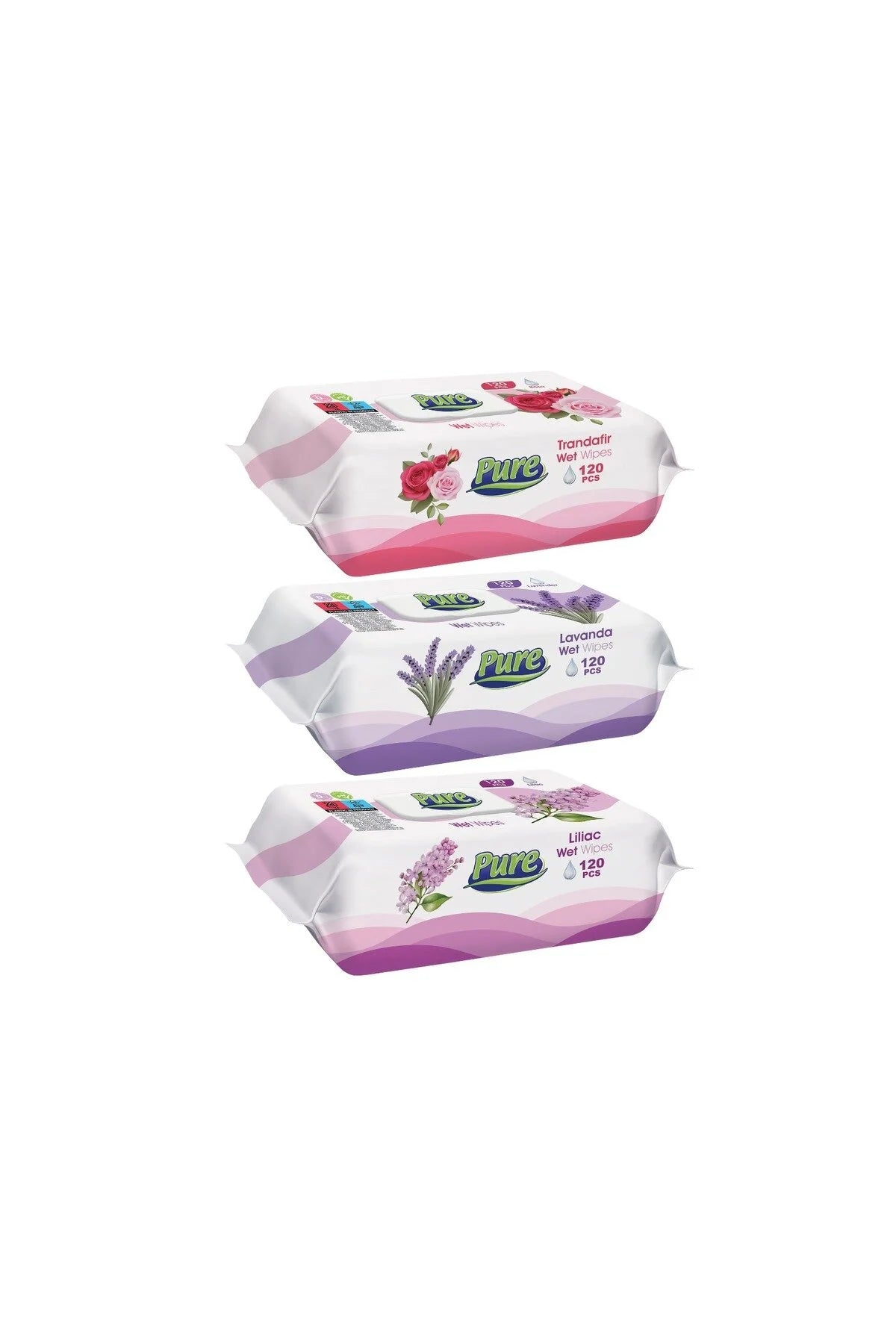 Pure Set servetele umede Pure, 3 pachete x 120 buc