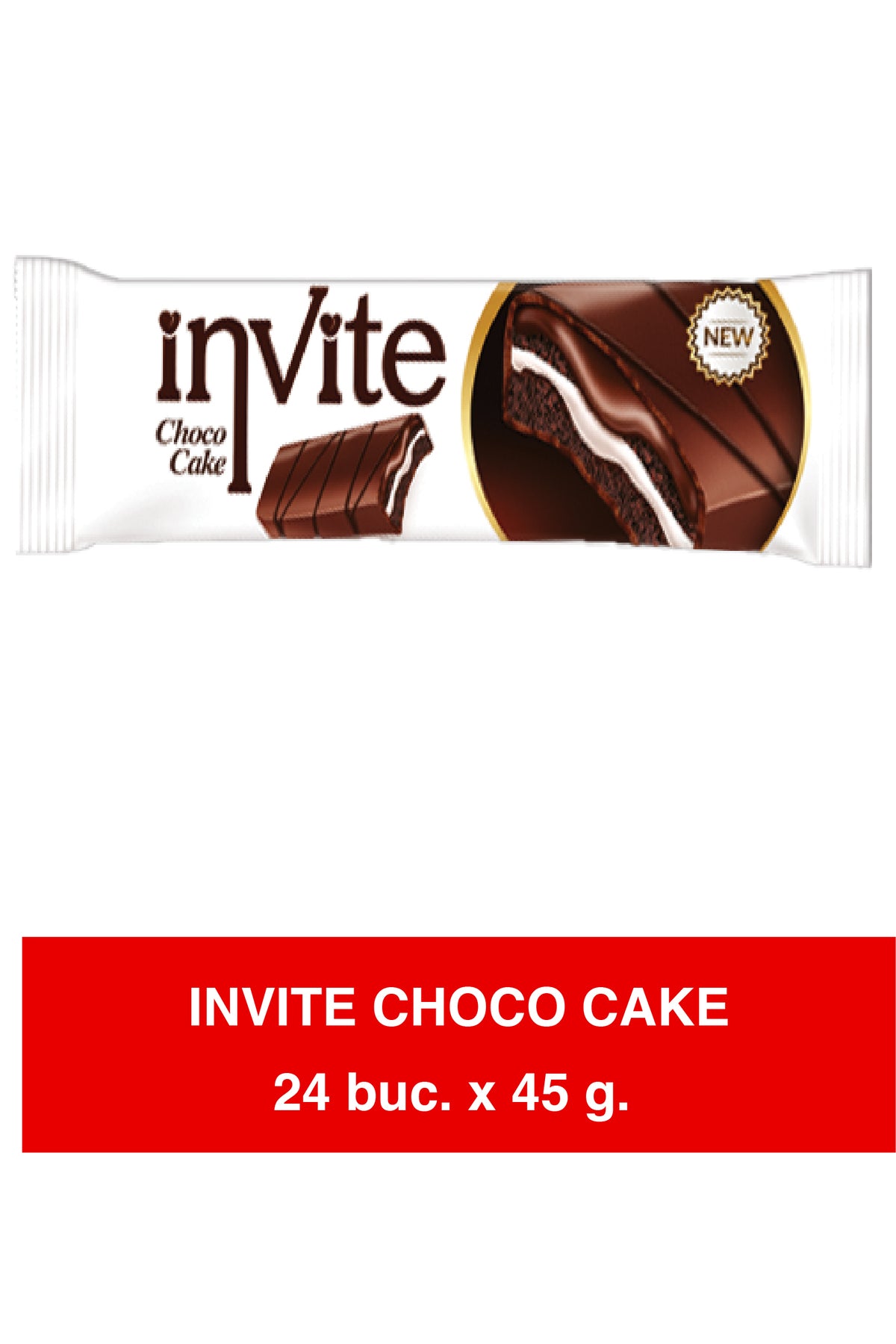 CHOCO CAKE – Cake with cocoa glaze and milk cream 45g x 24 pieces