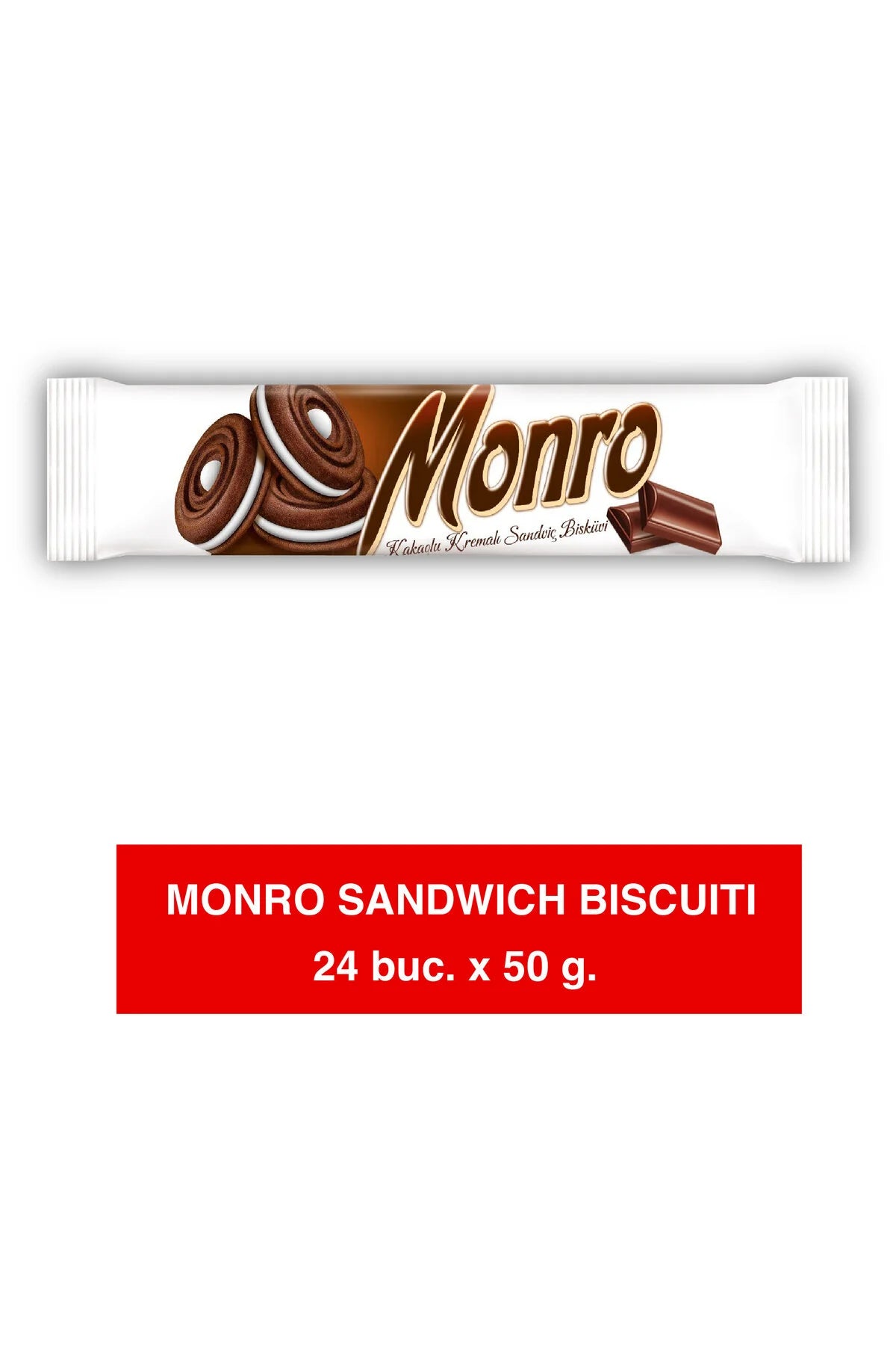 Monro Sandwich Biscuit Cacao 50g x 24 Bucăți