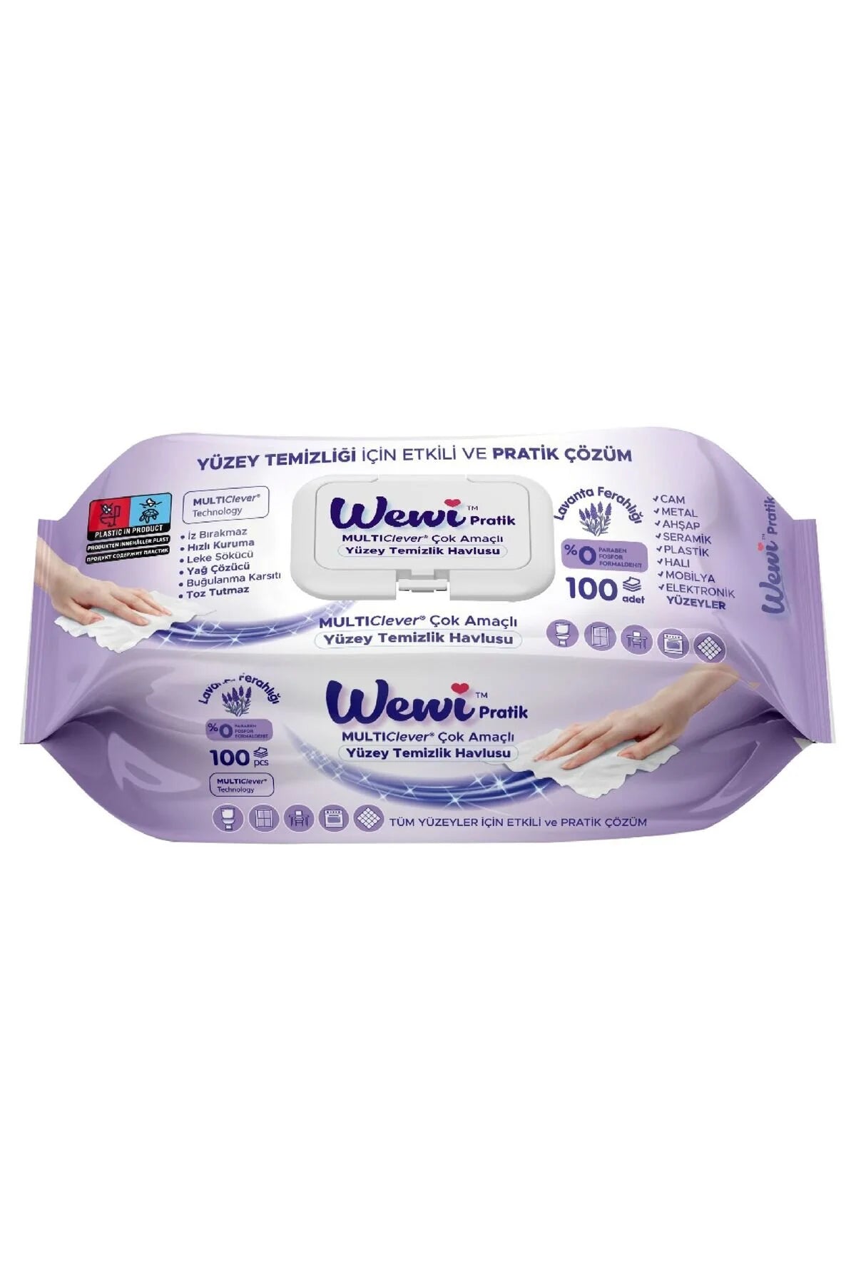 Wewi Șervețele Curățare Suprafețe Lavandă 100 Buc