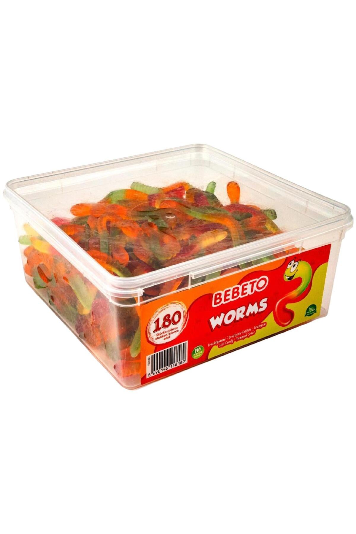 Worms Gummy Candy 180 Pcs 1080g Tub