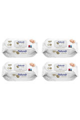 4 BABY SOFT – Baby wet wipes, set of 4x120 pieces, purple, supersoft