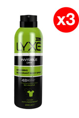 Professional Invisible Dry Deodorant Body Spray for Men, 48H – 200 ml (3 Pack)