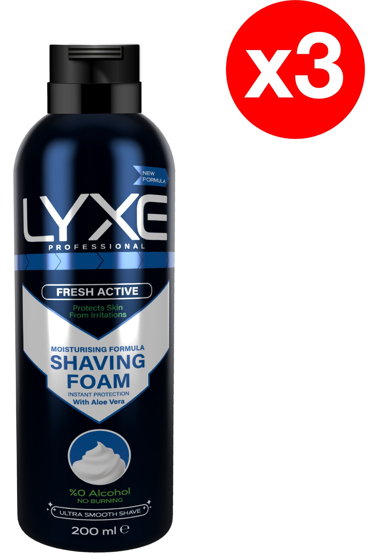 Professional Shaving Foam Sensitive Moisturising Formula 200 ml (3 Pack)