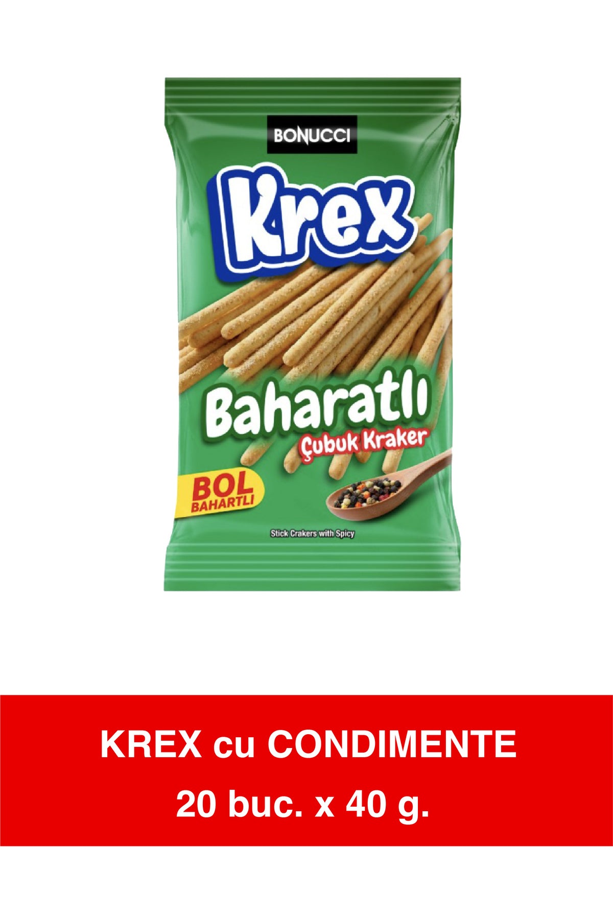 Krex cu Condimente Spicy Stick Crackers – 40g x 20 Pack Display Box