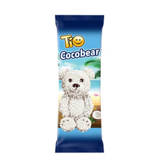TIO COCOBEAR – Prajitura ursulet cu glazura de ciocolata alba si fulgi de cocos 50g x 24 bucati