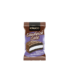 Bonucci Sandwich Cake – Prajitura cu cacao, glazura de ciocolata si crema marshmallow 23g x 24 x 2 bucati