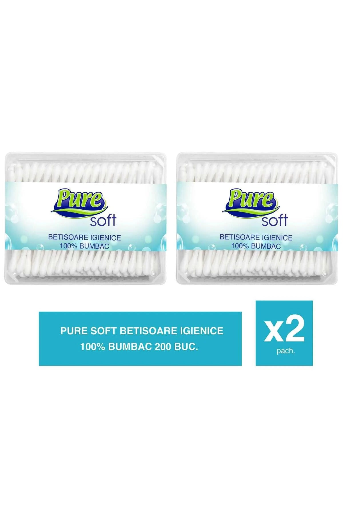 Soft – 100% Cotton Buds – 200 pcs x 2 Packs