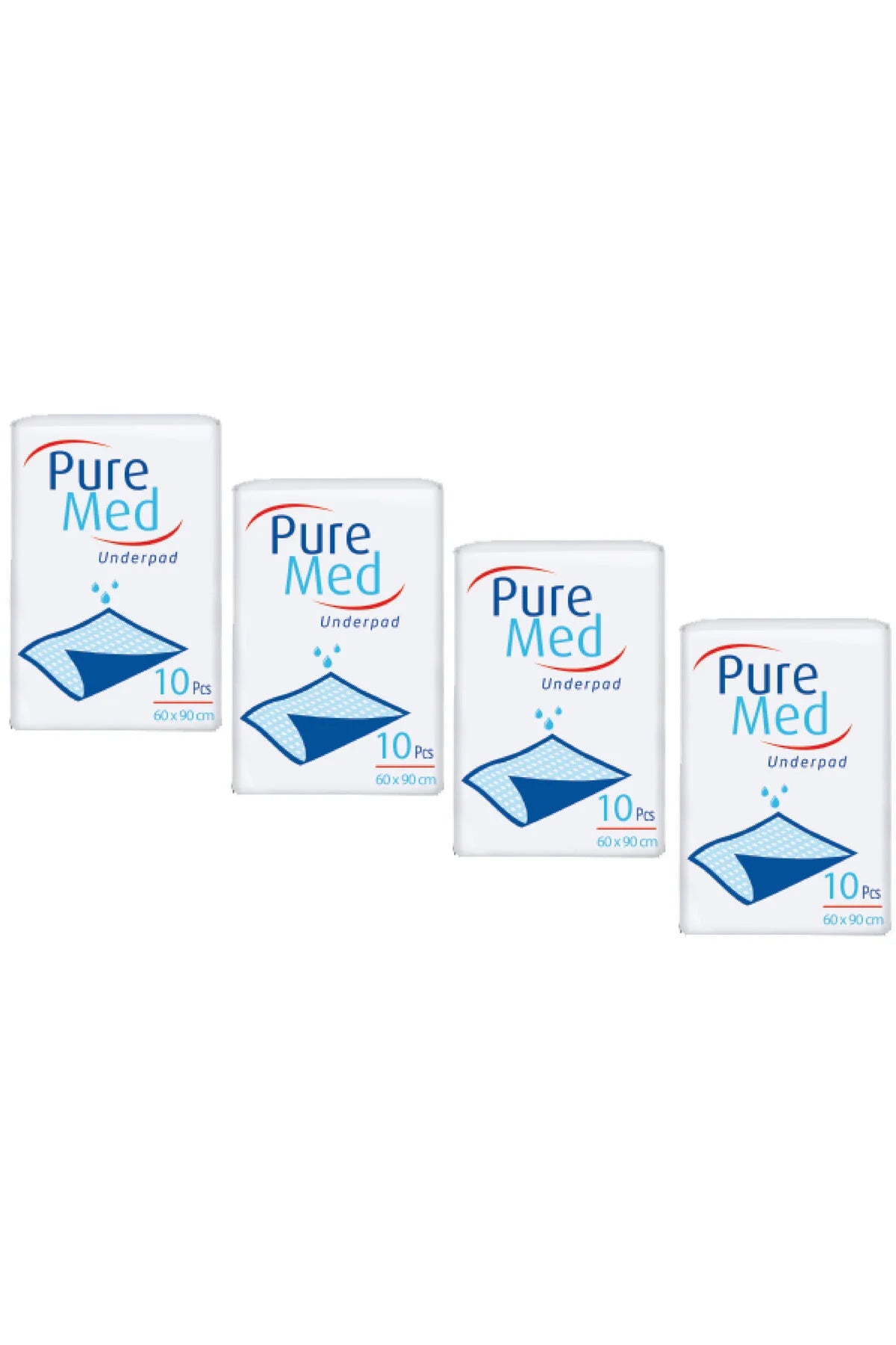 Pure Med – Aleze absorbante pentru pat / Cearșafuri medicale pentru pat 60x90 cm – 10 bucăți x 4 pachete (set)